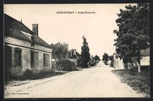 AK Connantray, Route Nationale avec maisons bordant la route