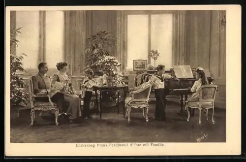 AK Erzherzog Franz Ferdinand d`Este mit Familie