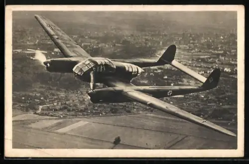 AK Flugzeug, Focke-Wulf Nahaufklärer FW 189 in der Luft, 