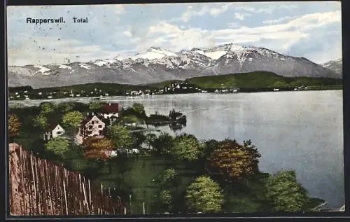 AK Rapperswil /SG, Totalansicht mit Bergen