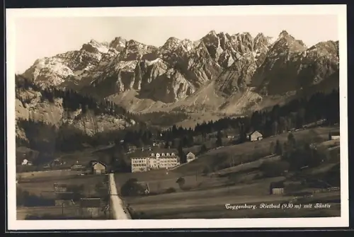 AK Toggenburg, Blick auf Rietbad und Säntis