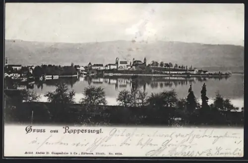 AK Rapperswil /SG, Panorama mit Kirche