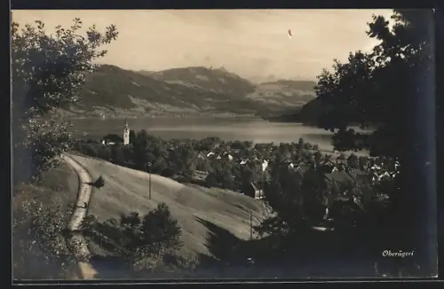 AK Oberägeri, Panorama mit Bergen