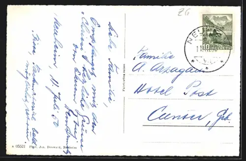 AK Neuheim, Panorama mit Kirche