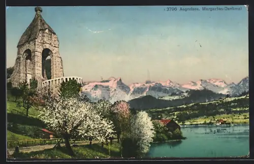 AK Unterägeri, Morgarten-Denkmal am Ägerisee