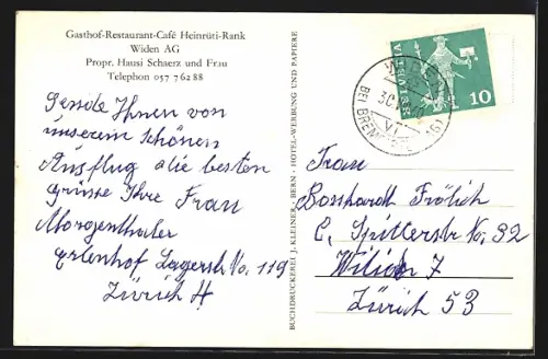 AK Widen, Gasthof-Restaurant-Café Heinrüti-Rank