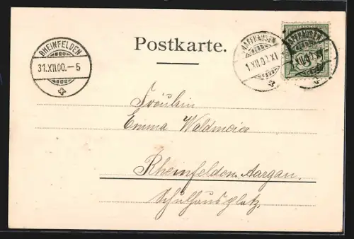 AK Rheinfall, Teilansicht mit Wasserfall