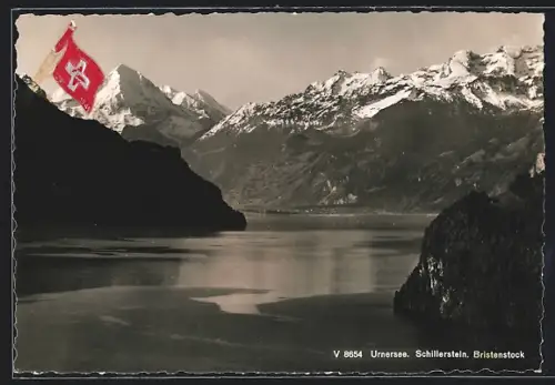 AK Urnersee, Panorama mit Bristenstock, Schillerstein