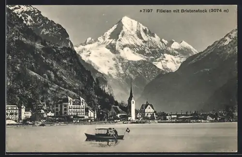 AK Flüelen, Totalansicht mit Bristenstock