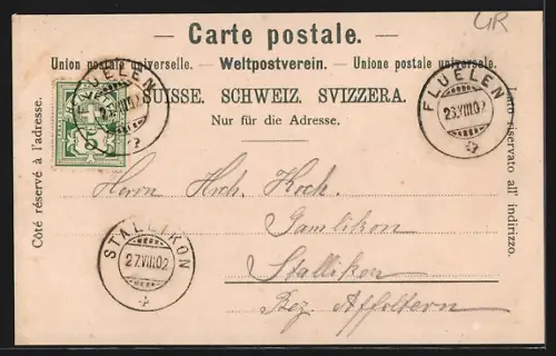 AK Flüelen, Angler am Seeufer