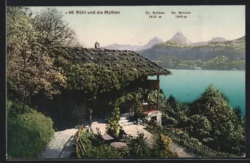 AK Rütli, Panorama mit Kl. Mythen u. Gr. Mythen