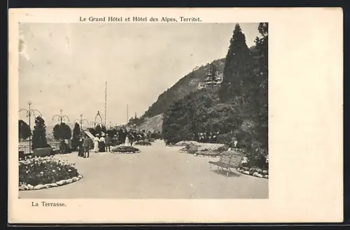 AK Territet, Le Grand Hôtel et Hôtel des Alpes, La Terrasse