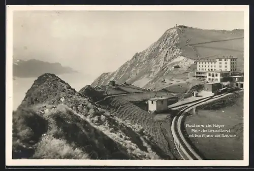 AK Rochers de Naye, Mer de brouillard et les Alpes de Savoie