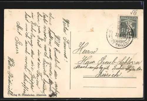 AK Altstätten, Teilansicht mit Kirche