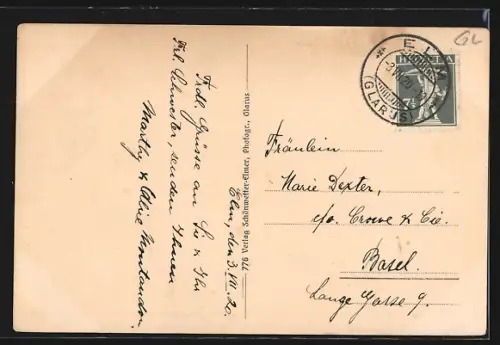 AK Elm /Glarus, Ortspartie mit Kirche