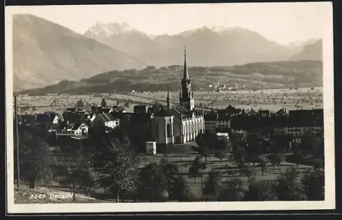 AK Uznach, Blick zur Kirche