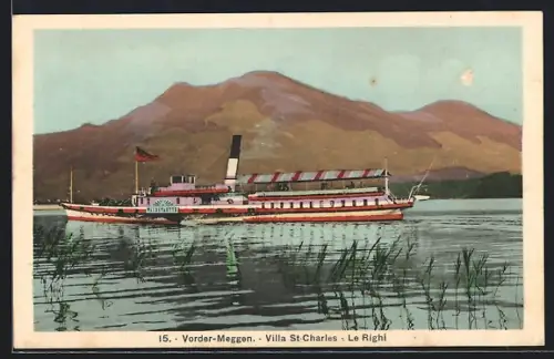 AK Vordermeggen, Dampfer Waldstaetter auf dem See