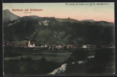 AK Marbach, Ortsansicht mit Grünhorn