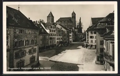 AK Rapperswil /SG, Hauptplatz mit Schloss