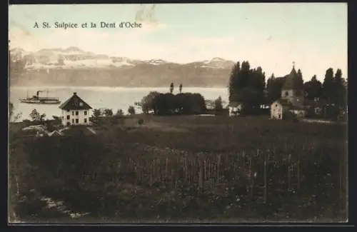 AK St. Sulpice /VD, Vue générale et la Dent d`Oche