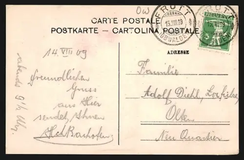 AK Melchthal Frutt, Abzug des Viehs von der Alp
