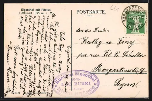 AK Eigenthal, Gesamtansicht mit Pilatus