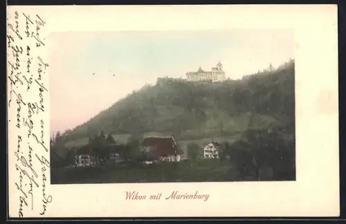 AK Wikon, Ortspartie mit Marienburg
