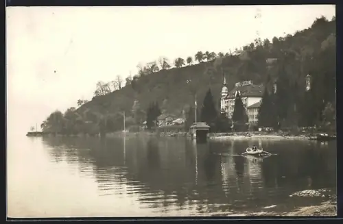 Foto-AK Weggis, Blick zum Hotel Lützelau