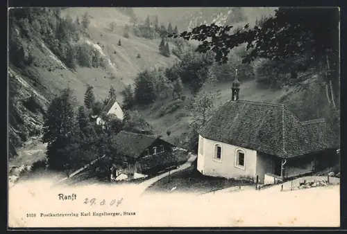 AK Ranft, Ortspartie mit Kapelle