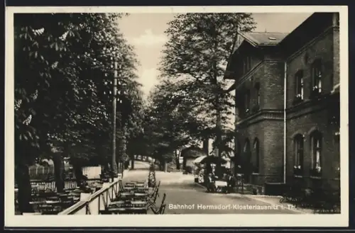 AK Hermsdorf-Klosterlausnitz i. Th., Bahnhof mit Cafe