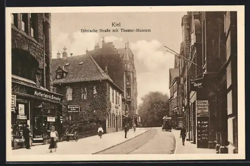 AK Kiel, Dänische Strasse mit Theater-Museum
