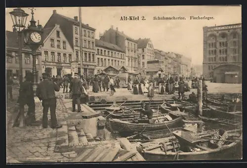 AK Kiel, Strasse am Schuhmachertor, Fischerleger