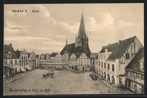 AK Alt-Kiel, Markt mit Geschäften und Leuten