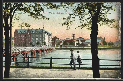 AK Kiel, Am kleinen Kiel, Im Hintergrund Windmühle