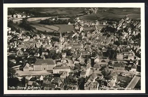 AK Selb /Bayer. Ostmark, Teilansicht, Fliegeraufnahme