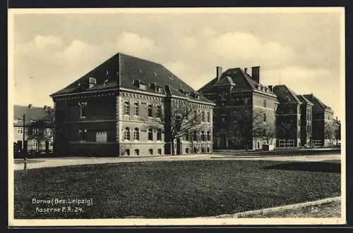 AK Borna / Bez. Leipzig, Strasse an der Kaserne P. A. 24