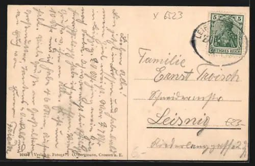 AK Crossen a. Elster, Blick in das Elstertal und Ansicht vom Schloss