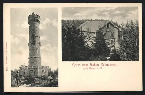 AK Hoher Schneeberg, Aussichtsturm, Haus