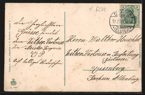 AK Crossen a. Elster, Teilansicht mit Schloss