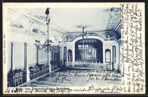 AK Ascheberg / Holstein, Bahnhofs-Hotel, Innenansicht