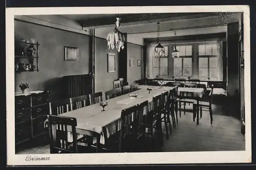 AK Hauteroda b. Heldungen, Hotel Haus auf dem Berge, Esszimmer, Innenansicht