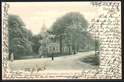 AK Elend im Harz, Hôtel Waldmühle und Dependence Fr. Witte