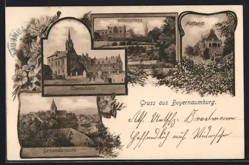 AK Beyernaumburg, Unterschloss, Oberschloss, Auffahrt