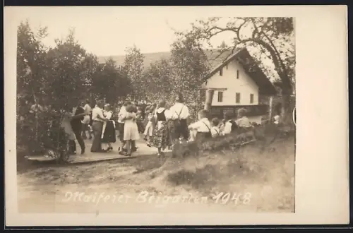 AK Ebenhausen / Isartal, Maifeier Beigarten 1948