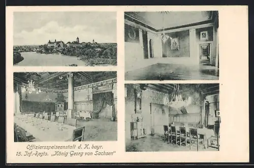 AK Neuburg a. D., Offiziersspeiseanstalt d. K. bayr. 15. Inf.-Regts. König Georf von Sachsen