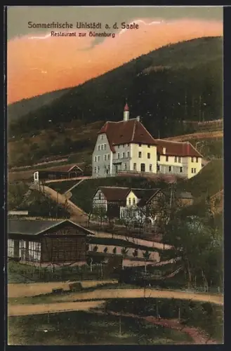 AK Uhlstädt a. d. Saale, Restaurant zur Hünenburg