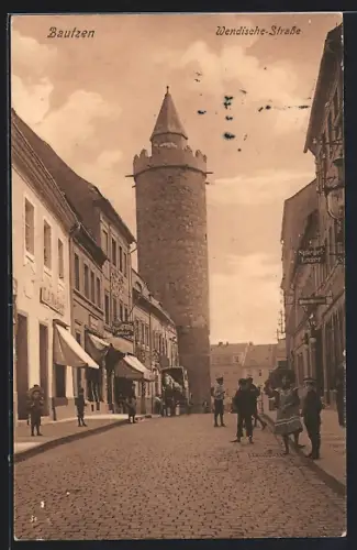 AK Bautzen, Wendische Strasse, Turm