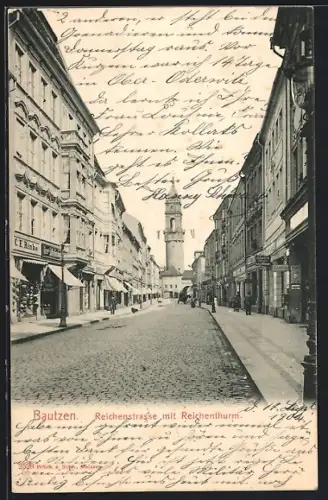 AK Bautzen, Reichenstrasse, Reichenturm