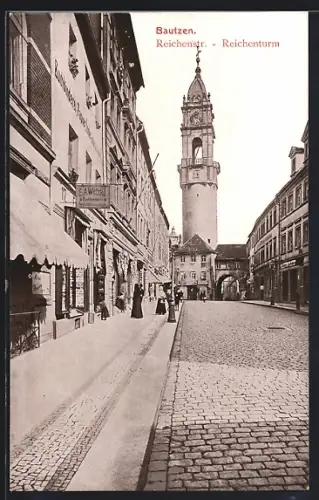 AK Bautzen, Reichenstrasse, Reichenturm