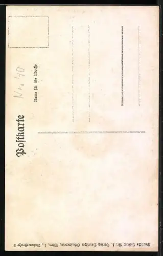 Künstler-AK Karl Friedrich Gsur: Deutscher Schulverein Nr. 40: Lied: Was haab ich denn meinem..., Dame u. Herr mit Hut